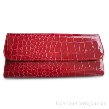 Crocodile PVC Women's Wallet, Available in Various Colors, Measures 19 x 9cm